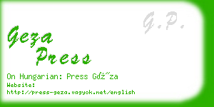 geza press business card